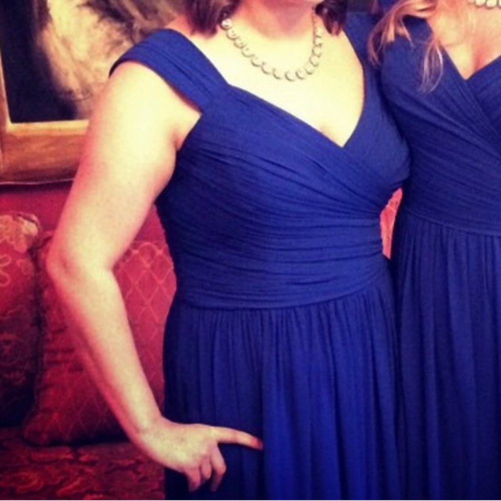 Formal royal blue dress with a sweetheart neckline